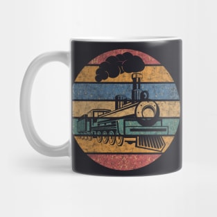 Retro railway steam locomotive railwayman gift Mug